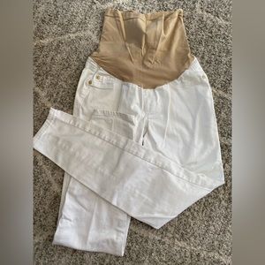 Maternity white jeans